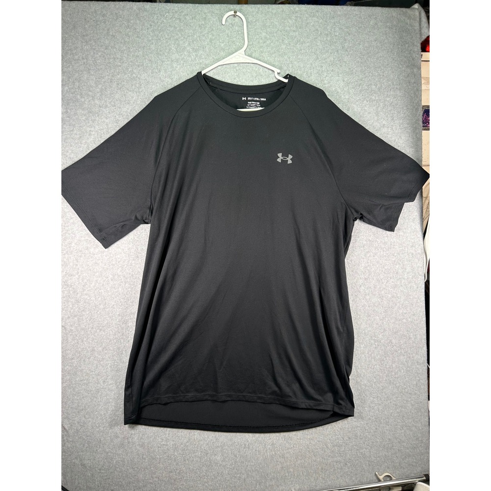 Under Armour Mens Tech Tee Black Short Sleeve Athletic Shirt 2XLT Loose Fit